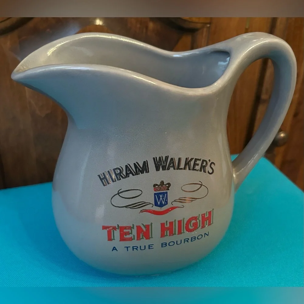 VINTAGE 1960s Hiram Walker Ten High Bourbon Ceramic Pitcher - McCoy Era